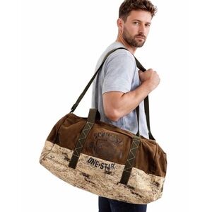 Converse OneStar Core Dual Zip Olive Two Toned Double Handles Printed Duffel Bag